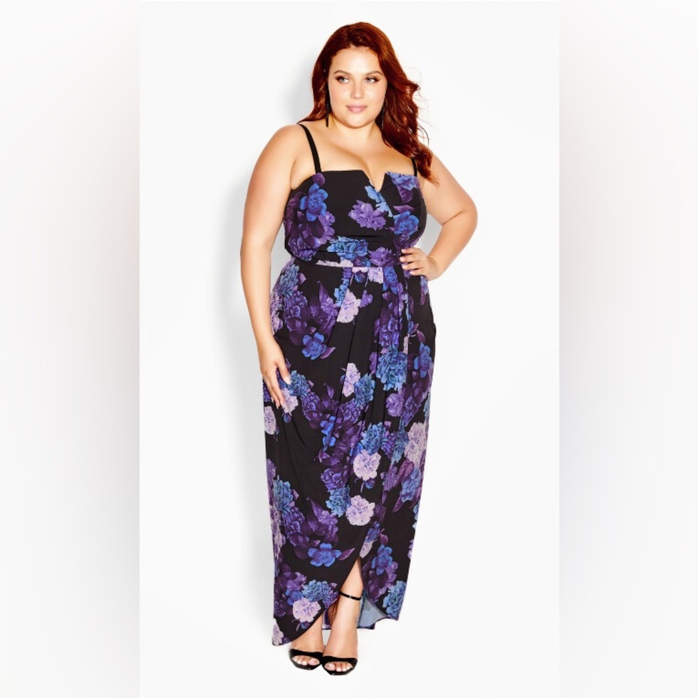 NWT City Chic Hydrangea Maxi Dress